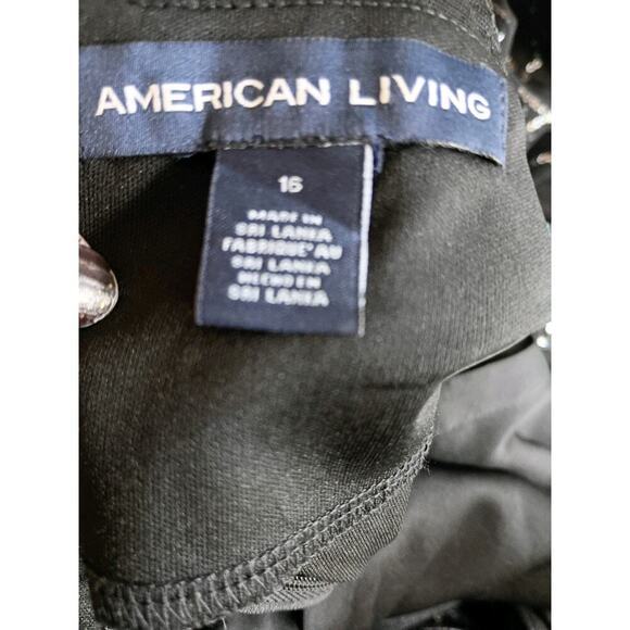 American Living Cocktail Dress Black Sequined Knee Length Sz 16 Prom Formal... - Picture 8 of 10